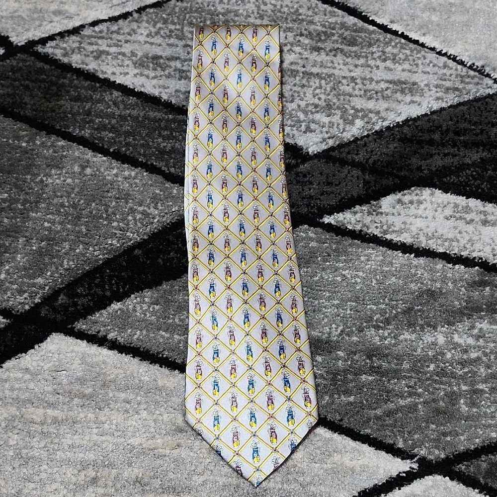 VINTAGE SINSABANG GOLF-BAGS GOLFING THEMED PURE SILK NECK TIE